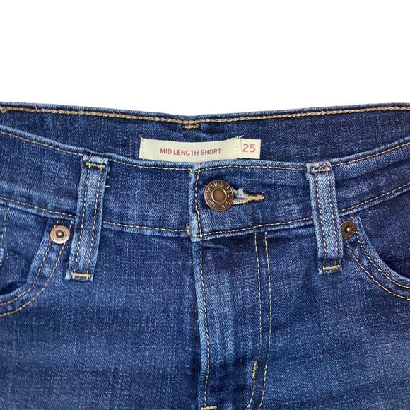 Levi's Mid Length Women Denim Shorts Women's Sz. W25 PC9-29964-0027 Summer - Picture 15 of 16